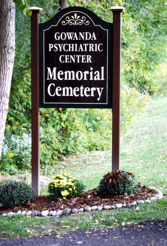 Memorial Cemetery sign installed by People Inc. in 2007